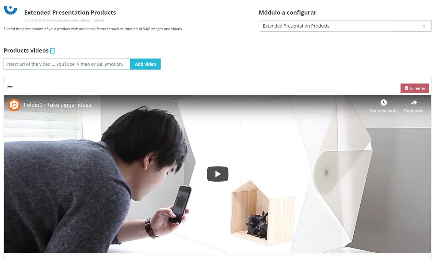 Añadir vídeo a los productos de tu tienda online Prestashop