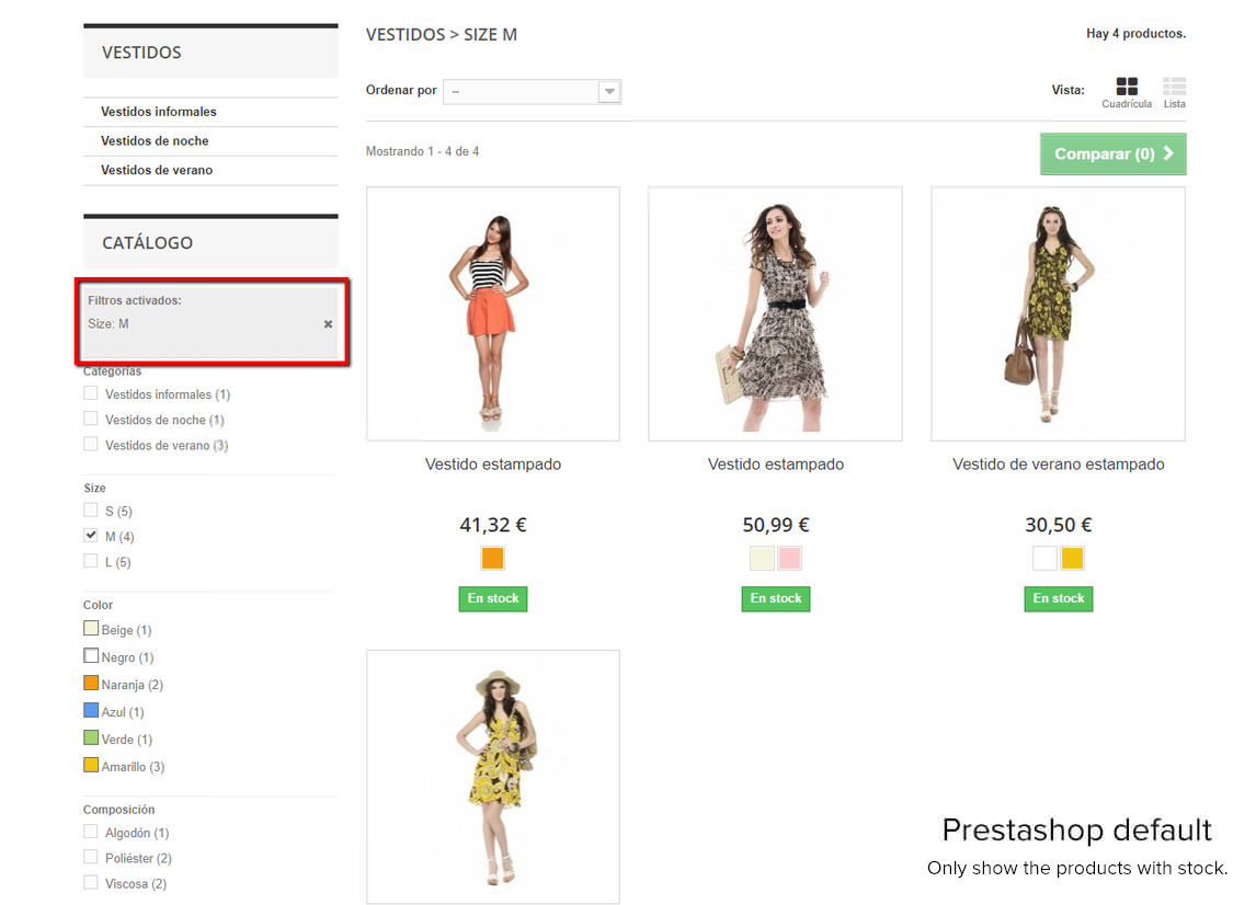 Solución filtrado de productos sin stock por defecto en Prestashop 1.6