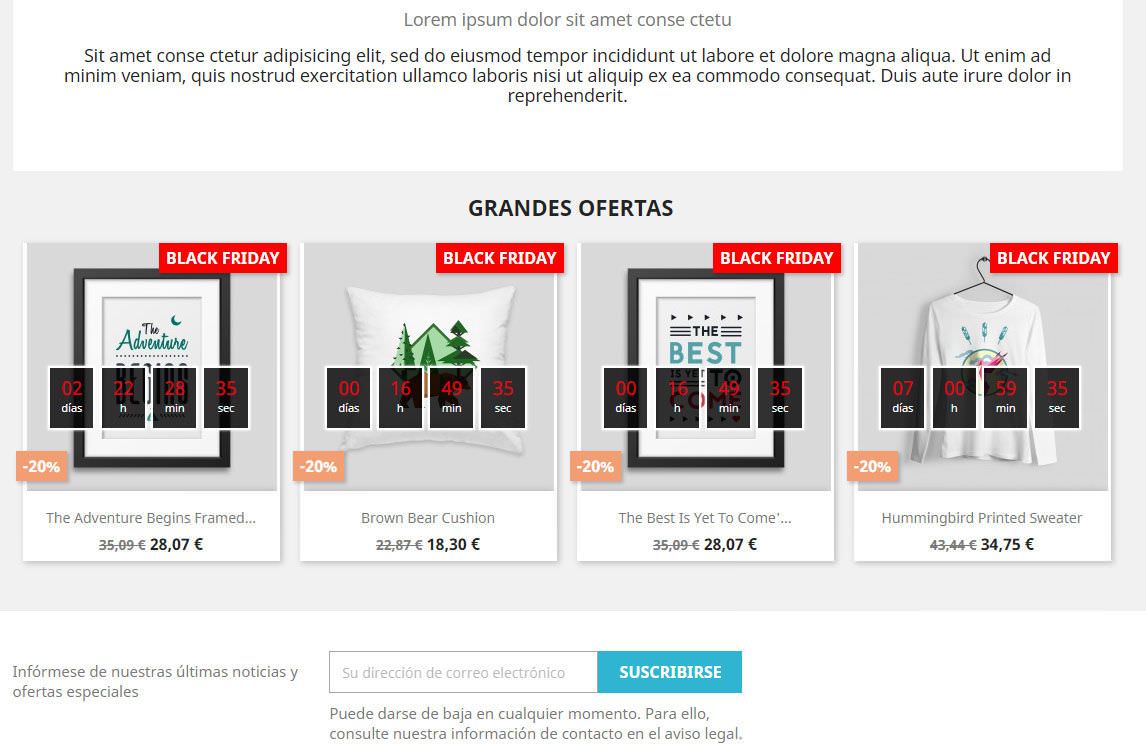 Bloque ofertas productos home