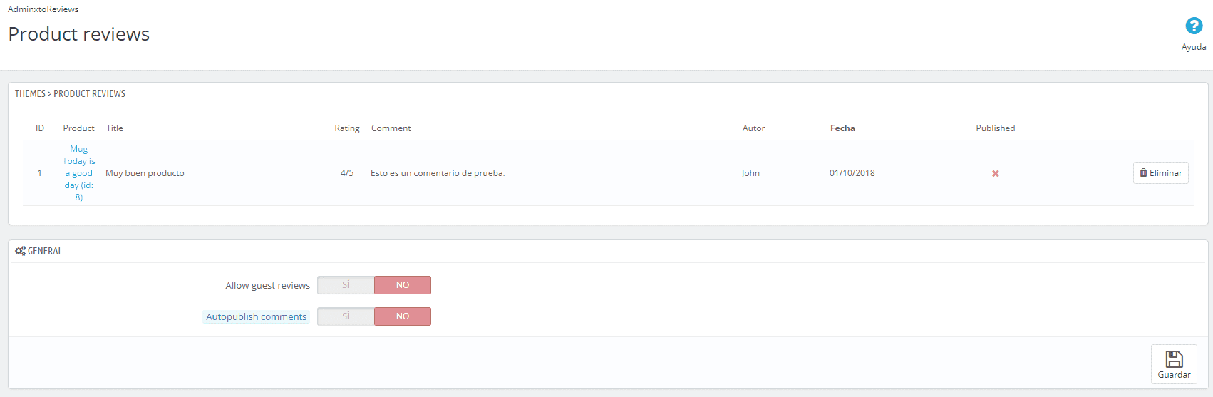 Controla los comentarios de tus productos Prestashop
