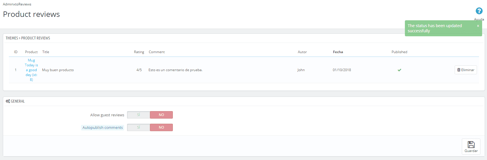 Valida los comentarios de tus productos Prestashop
